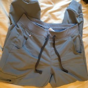 FIGS Dusty Blue Zamora jogger and Catarina top